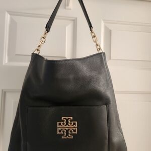 Tory Burch Black and Gold Shoulder Bag